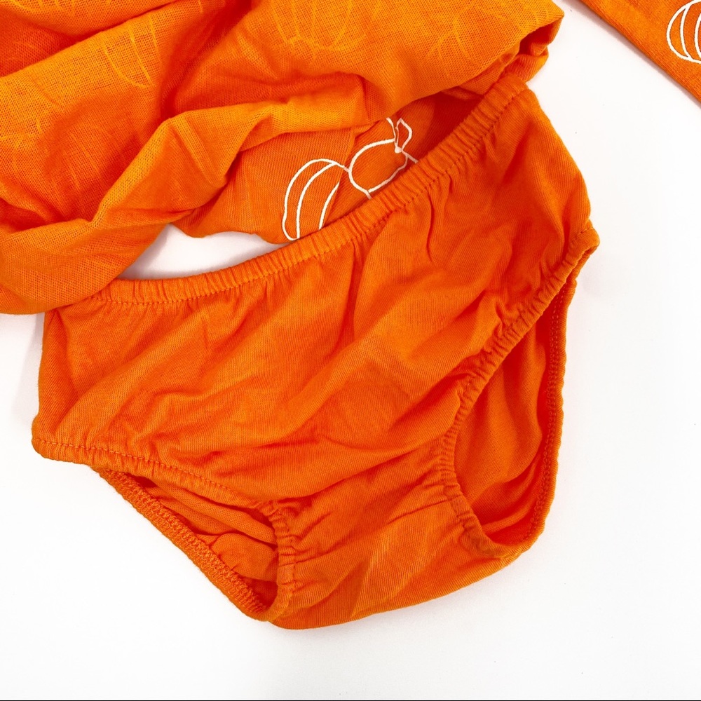 Cat & Jack Fall Pumpkin Long Sleeve Knit Dress ORANGE Toddler Girls Size 18M - Picture 4 of 10
